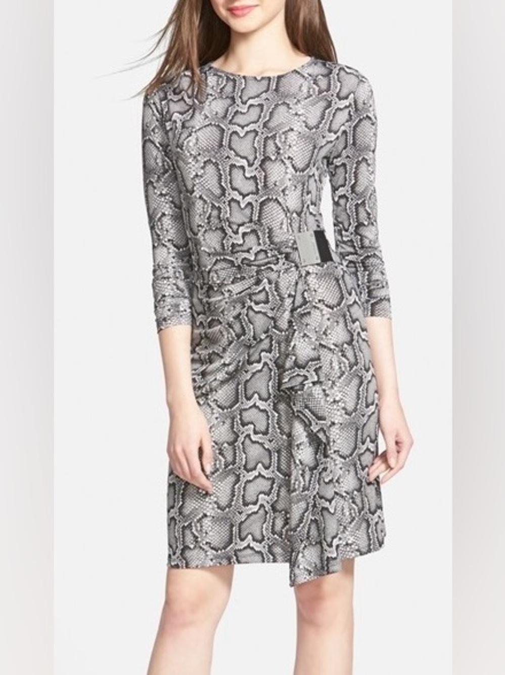 Michael Kors Snake Print Long Sleeve Dress